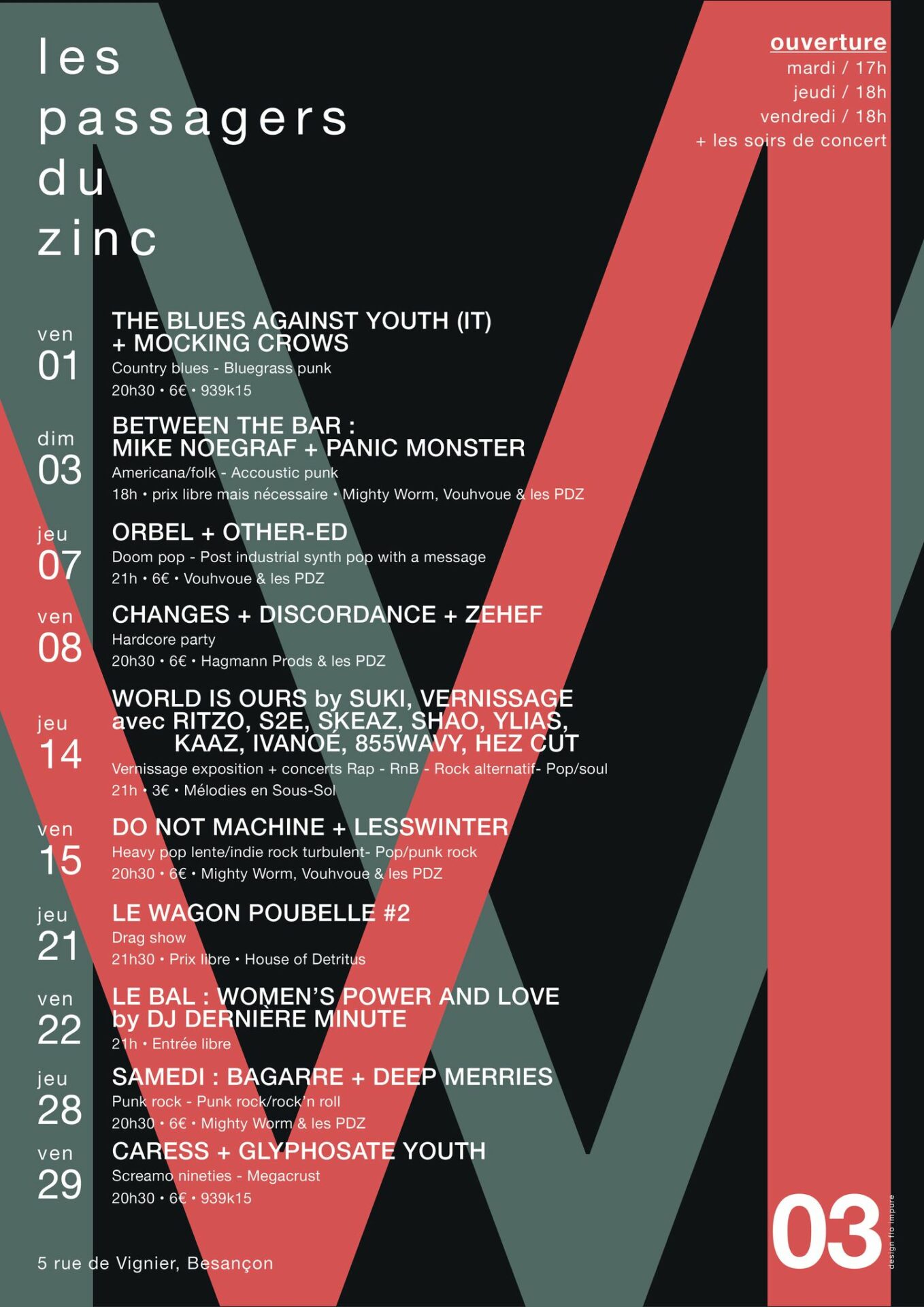 passagers du zinc mars programmation